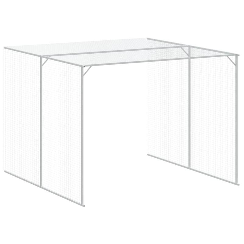 vidaXL Dog House with Run Light Gray/Anthracite multisize Galvanized Steel