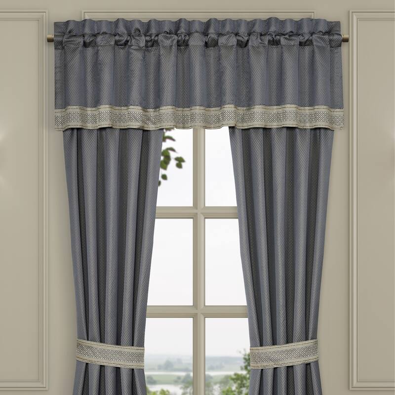 J. Queen New York Excelsior Window Straight Valance - French Blue