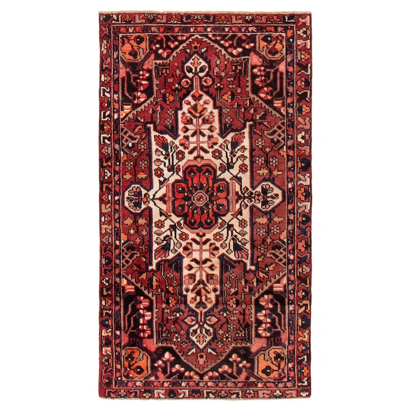 ECARPETGALLERY Hand-knotted Anadol Red Wool Rug - 3'9 x 6'9 - Red - 3'9 x 6'9