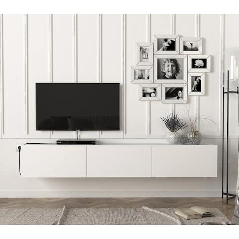 DIANA Floating TV Stand for TV's up to 85" Wall Mounted TV Shelf with Door Console Entertainment Center