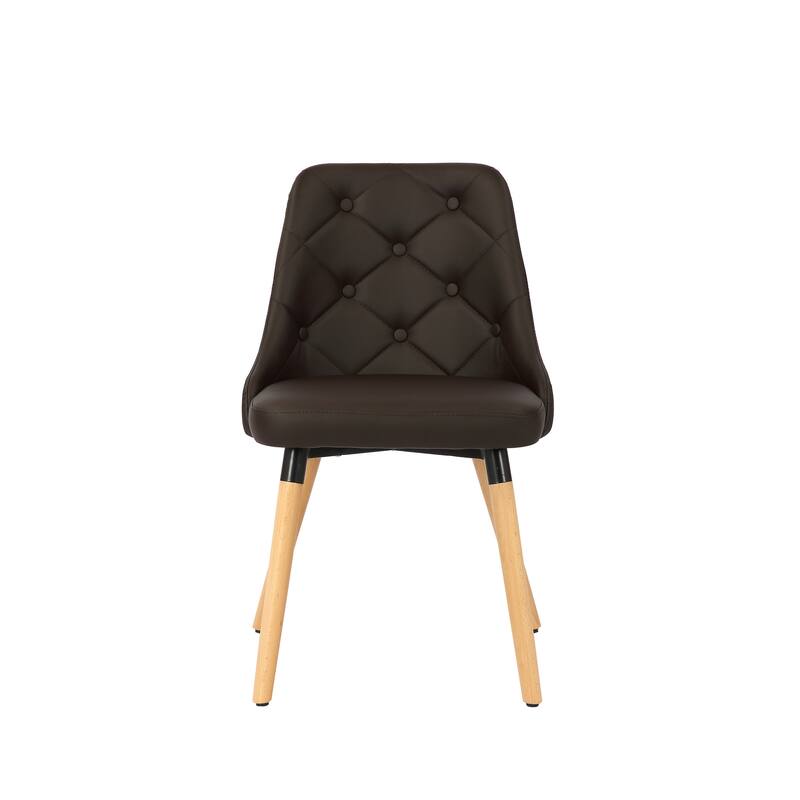 Porthos Home Dakari Dining Chairs, PU Leather Upholstery, Wooden Legs