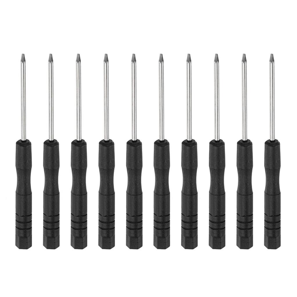 T2 Mini Torx Screwdriver for Watch Eyeglasses Electronics Repair 10Pcs - Black, Silver Tone