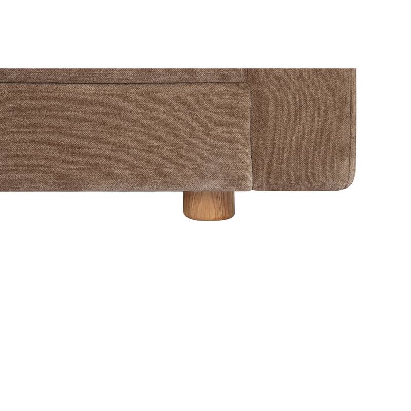 NADAAL STUDIOS Nyver Left-Facing Sectional, Deep Seat Layout with Oak Legs and Textured Polyester Upholstery, Camel