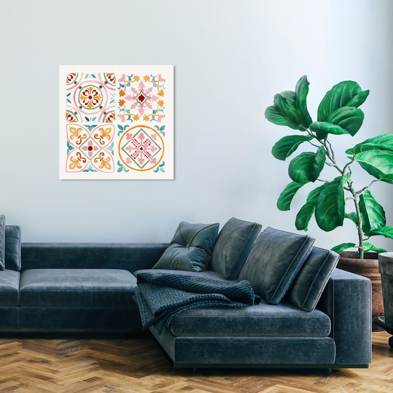 Wynwood Studio Abstract Autumn motif Orange and Teal Scandinavian Wall Art Canvas Print - 30 x 30