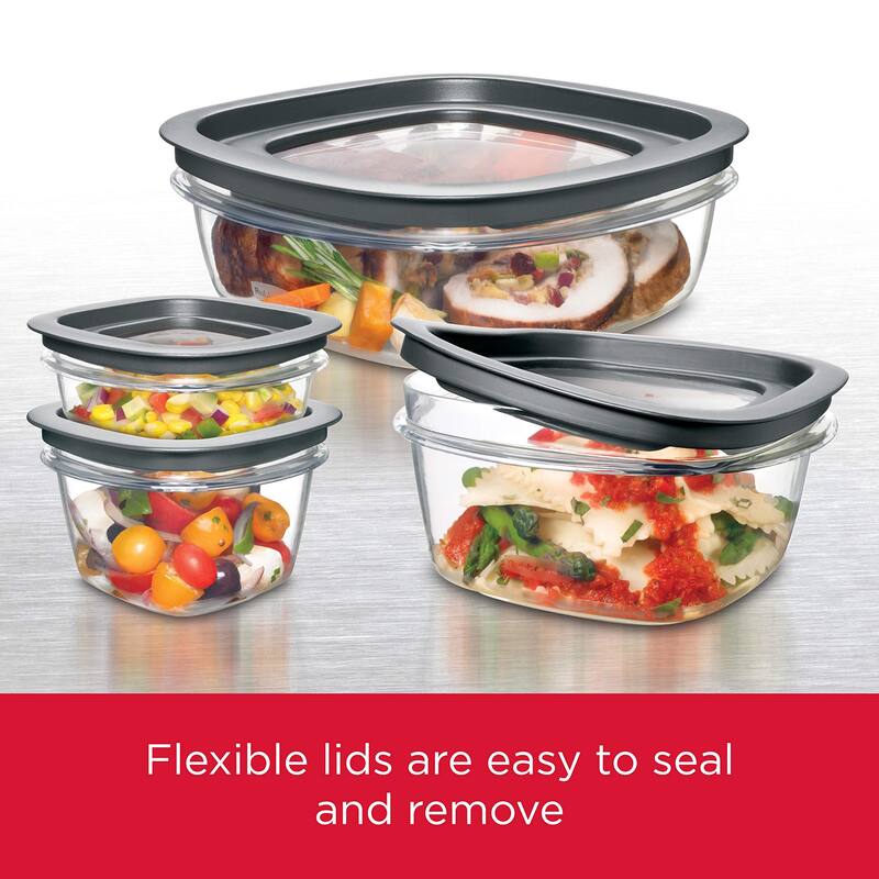 28-Piece Food Storage Containers with Snap Bases for Easy Organization and Lids for Lunch, Meal Prep, and Leftovers