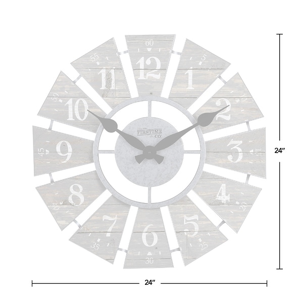 FirsTime & Co. Numeral Farmhouse Windmill Clock, Plastic, 24 x 2 x 24 in, American Designed