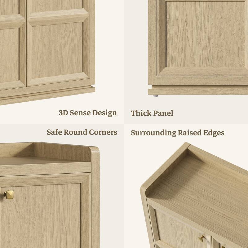 Multifunctional Minimalist Side Cabinet with 3D Design