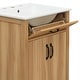 preview thumbnail 30 of 37, Natural Oak Bathroom Vanity with Ceramic Sink Solid Wood MDF Storage Cabinet for Bathroom 24/30/48/60 inches