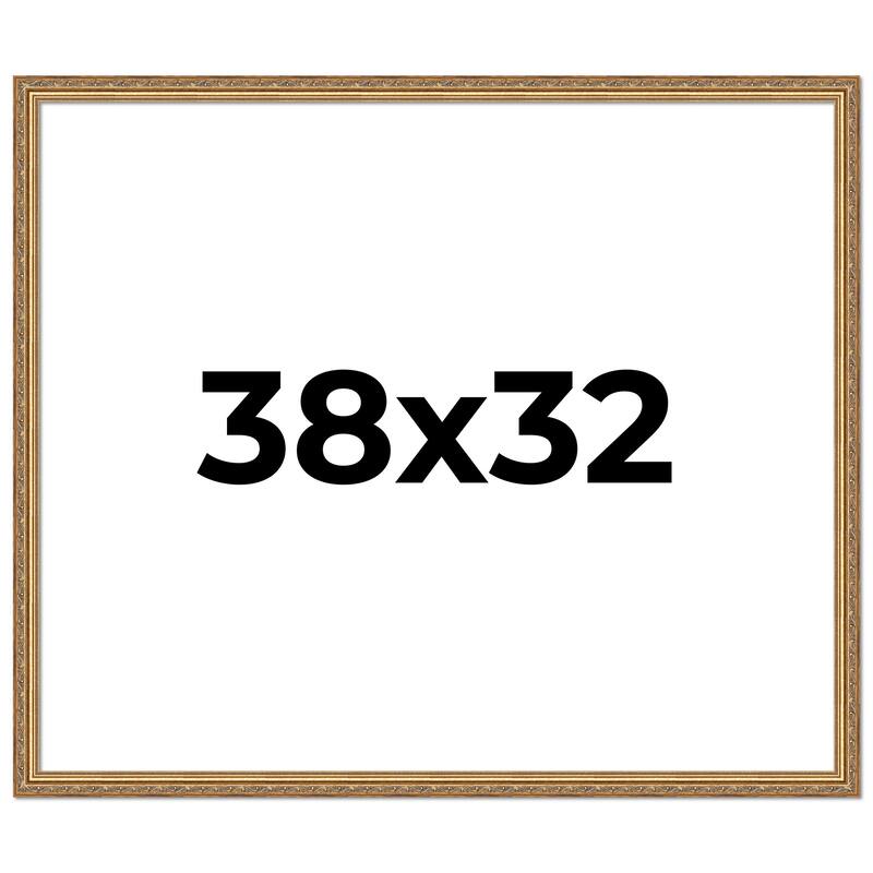 38x32 Frame Red Solid Wood Picture Frame Width 1.75 Inches | Interior Frame Depth 1 13/16 Inches