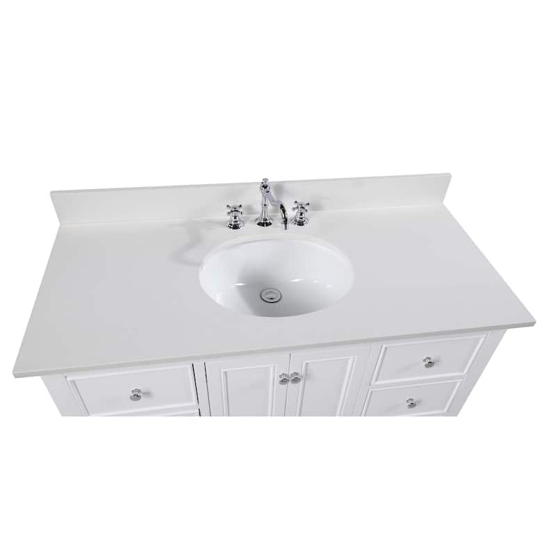 KitchenBathCollection Bella 48" Bathroom Vanity with Quartz Top