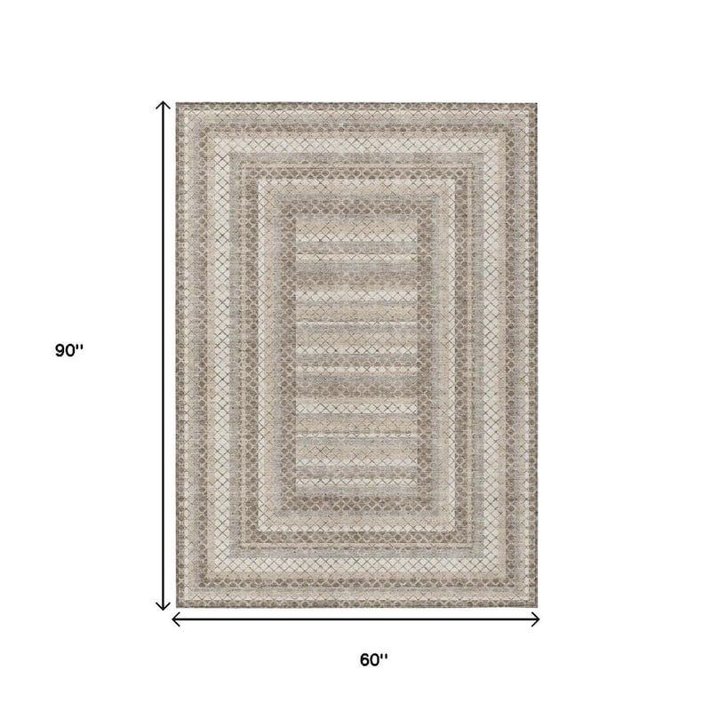HomeRoots Geometric Transitional Rectangle Outdoor Rug