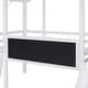 preview thumbnail 18 of 33, Elegant Twin Size Loft Bed with Ladder and Slide, House Bed with Blackboard and Light Strip on the Roof, Safety & Fun, White