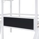 preview thumbnail 33 of 33, Twin Loft Bed with Slide, Blackboard, and Light Strip, Grey - Fun Design