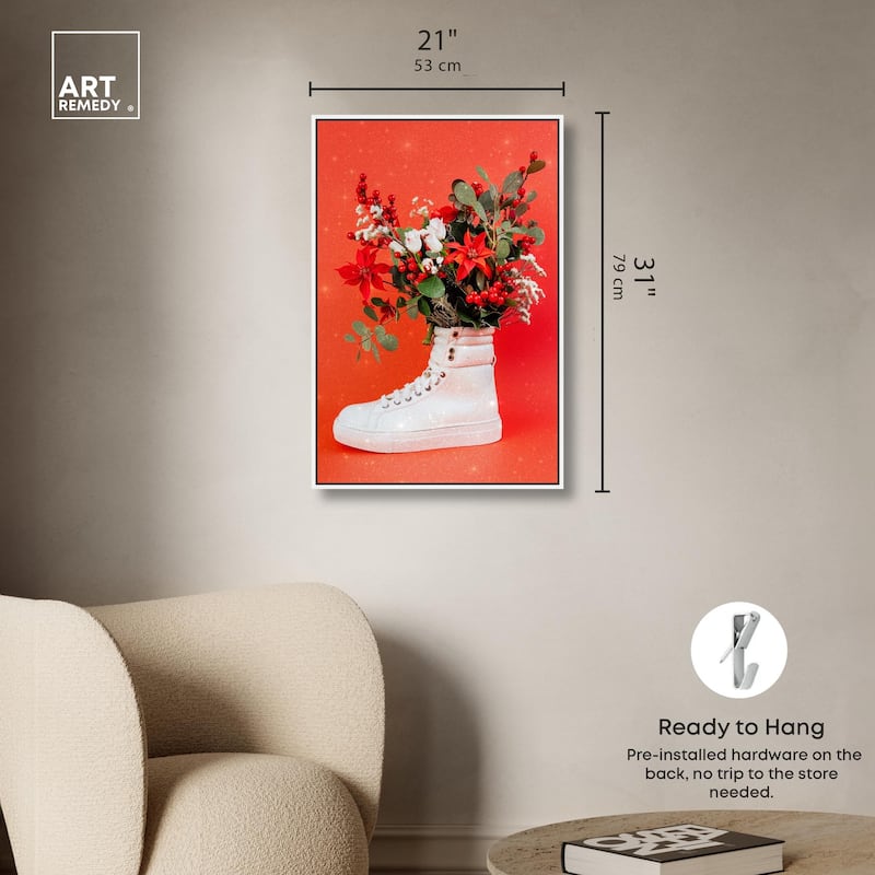 Christmas Sneaker Canvas by Art Remedy