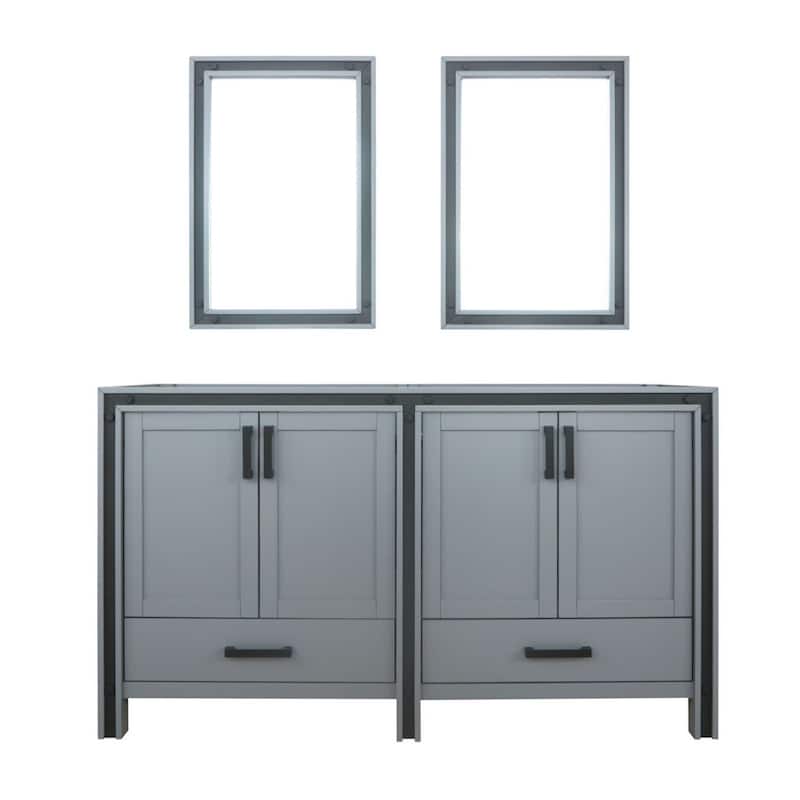 Ziva Bath Vanity No Top and Mirror - 60 inch - Dark Grey