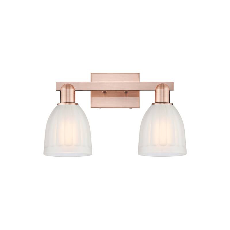 Innovations Lighting 716-2W-12-17 Brookfield Vanity Brookfield 2 Light - Antique Copper / White