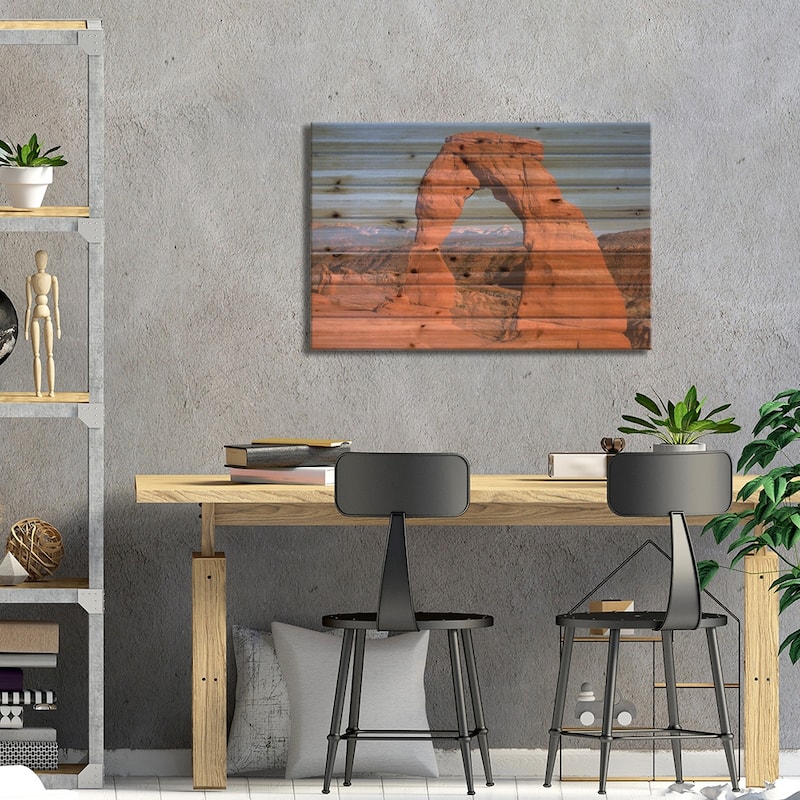 Delicate Arch And La Sal Mountains, Arches National Park, Utah I Print On Wood by Tim Fitzharris - Multi-Color