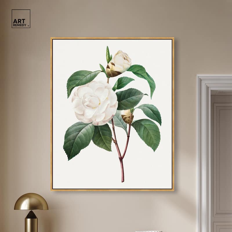 White Camellia Canvas by Art Remedy