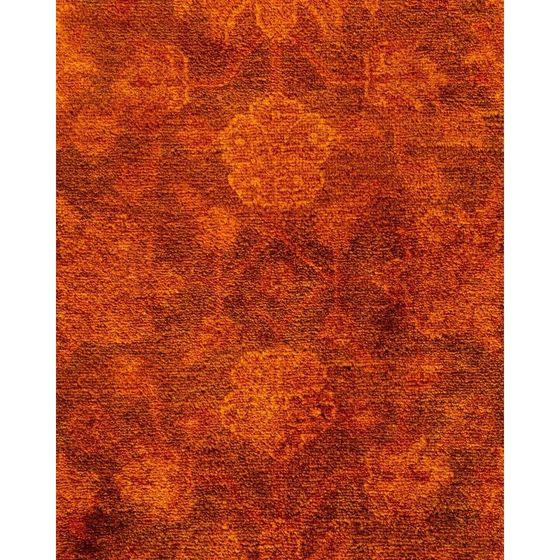 Overton Hand Knotted Wool Vintage Inspired Modern Contemporary Overdyed Gold Square Area Rug - 8' 2" x 8' 6"