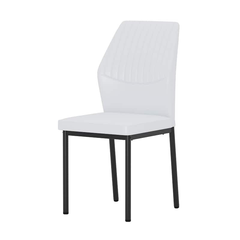 Luxury Simple Chair-Set Of 4 Dining Chair With Metal Leg.The Chair Back Has A Vertical Stripe Design