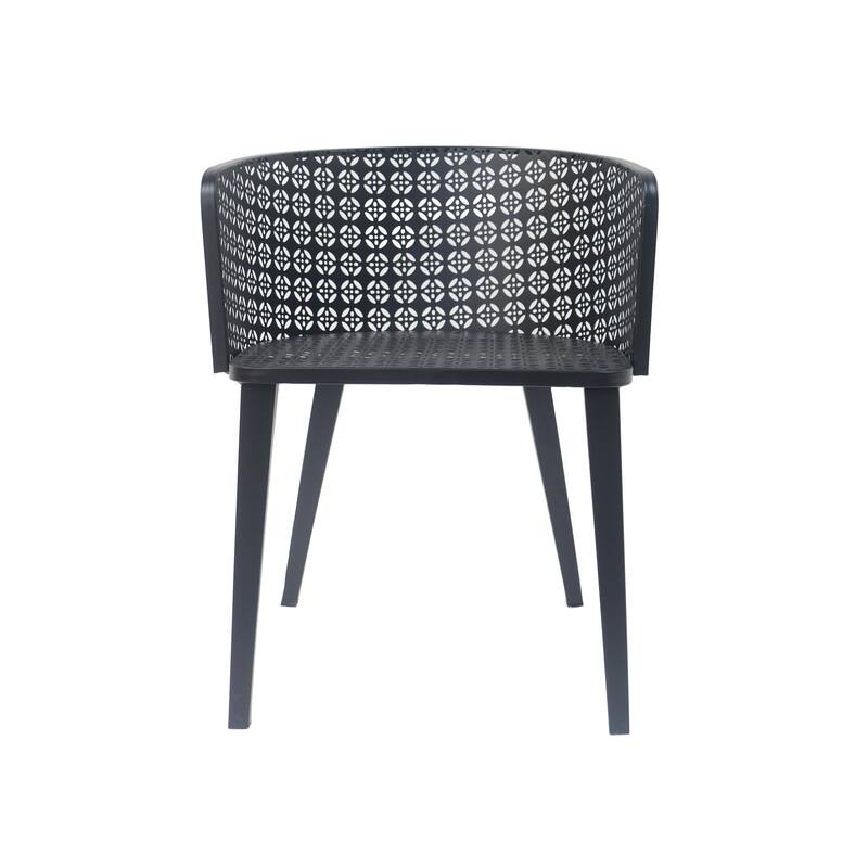 Roomfitters Milan Outdoor Iron Patio Dining Chairs with Rust Resistant Frame, Modern Set of 2