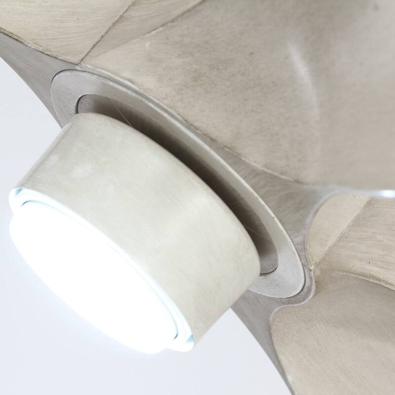 28" Distressed Beige 3-Blade DC Motor Ceiling Fan with Light and Remote