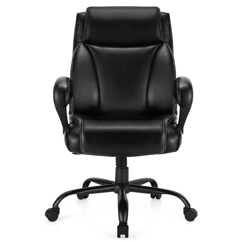 Costway 400 LBS Big & Tall Leather Office Chair Adjustable High Back - See Details
