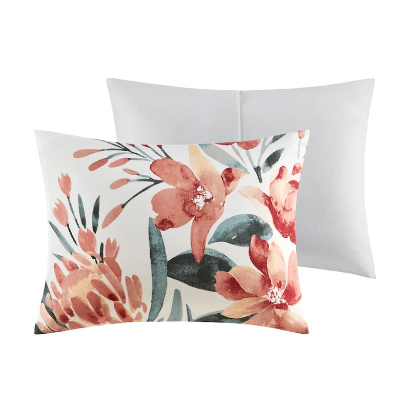 Madison Park Junia 3 Piece Floral Cotton Duvet Cover Set