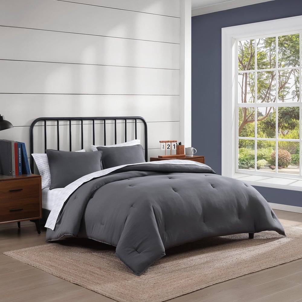 Tommy Hilfiger Solid Reversible Comforter Bonus Set