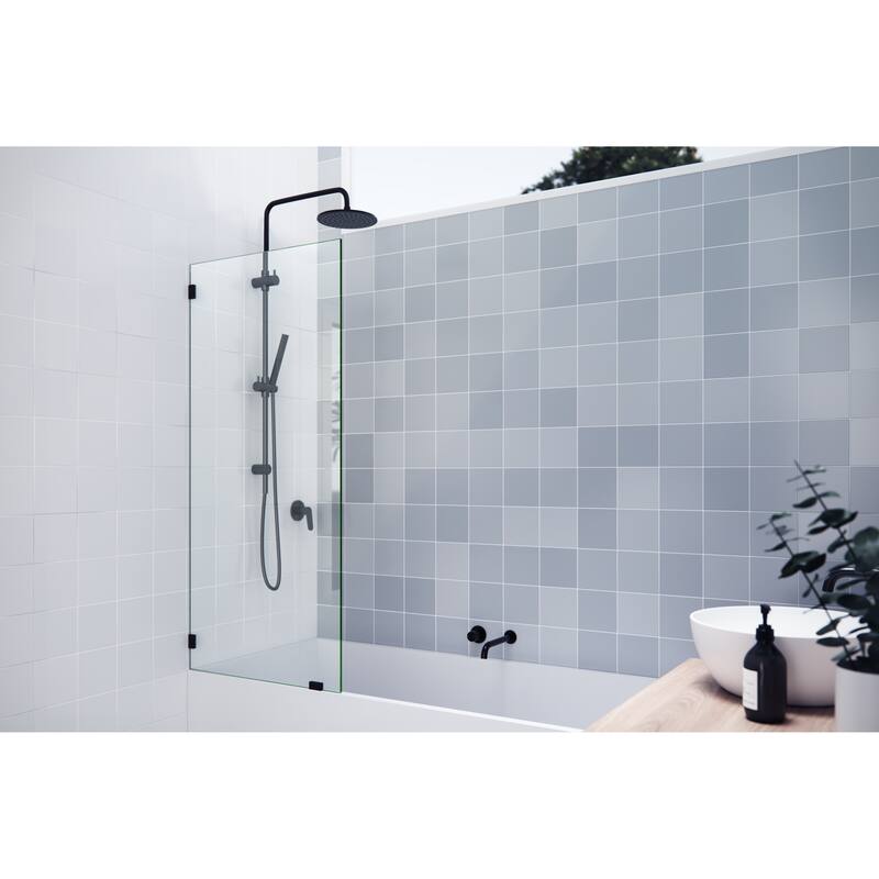 Glass Warehouse 58.25" x 26.5" Frameless Shower Bath Fixed Panel - Oil Rubbed Bronze