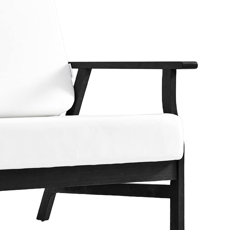 Teak Frame Outdoor Loveseat Daybed with Water-Resistant Cushions.