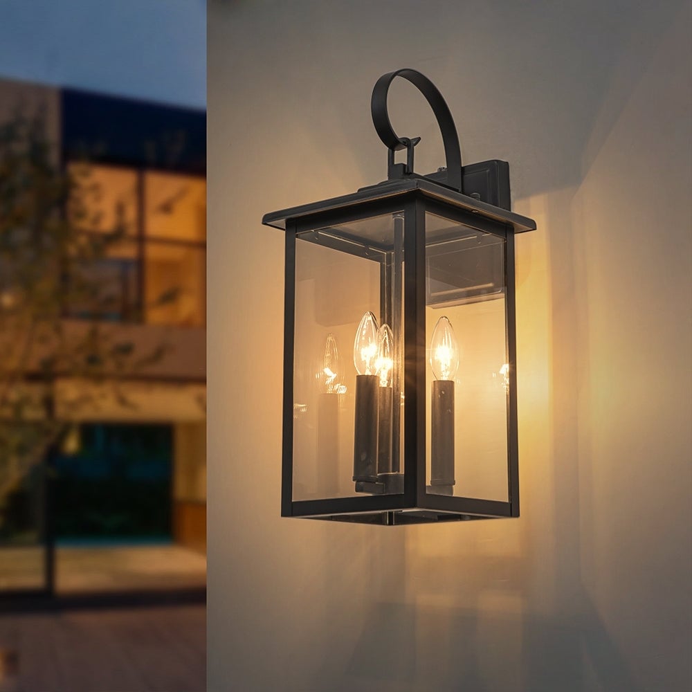 Vintage 3-Light Waterproof Lantern Outdoor Wall Sconce