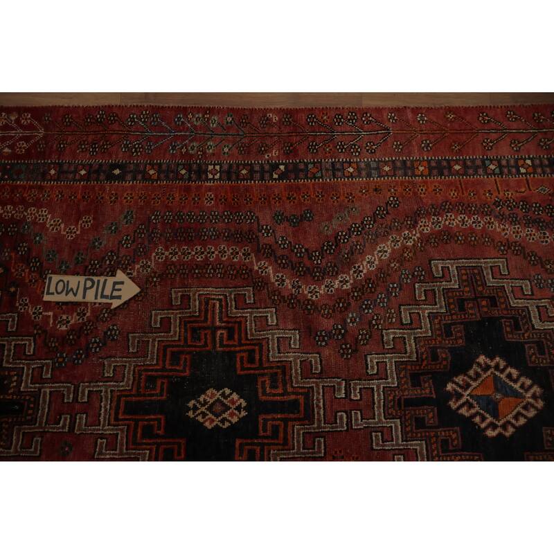 Hand Knotted Oriental 100% Wool Carpet Traditional Tribal Oranges & Rust Qashqai Area Rug - 7' 3'' X 4' 9''