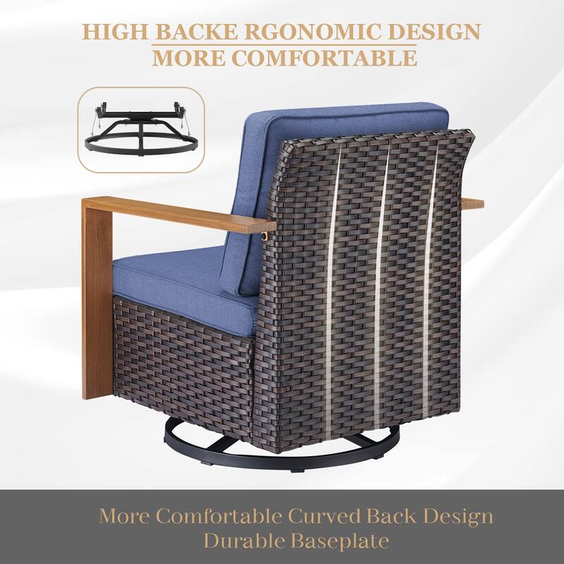 Gymojoy Patio Wicker Rocking Glider Chair