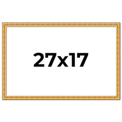 27x17 Frame Gold Real Wood Picture Frame Width 1 inches | Interior