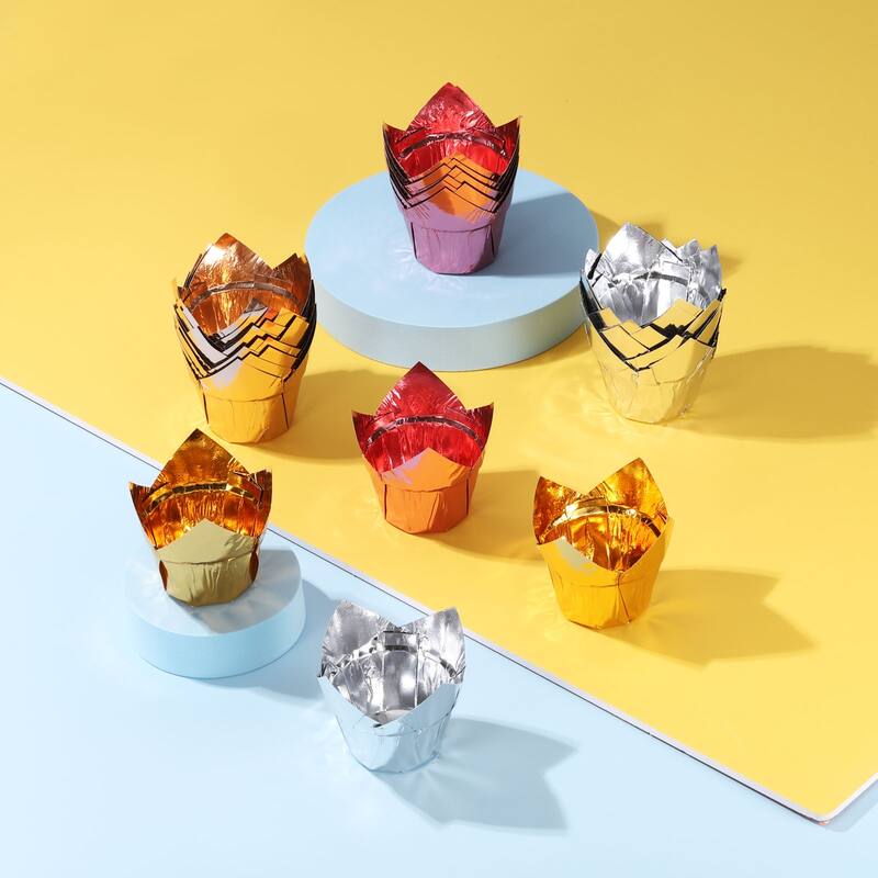 50 Pcs Tulip Baking Cups Cupcake Muffins Liners