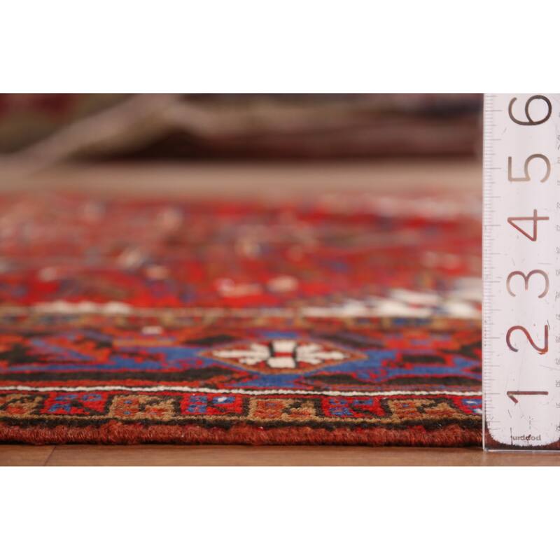 Hand Knotted Oriental 100% Wool Carpet Traditional Medallion Red Heriz Area Rug - 9' 1'' X 6' 10''