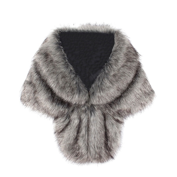 gray fur wrap