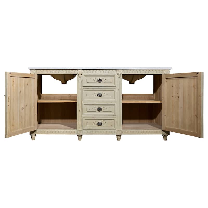 Reclaimed Pine Double Carved Vanity