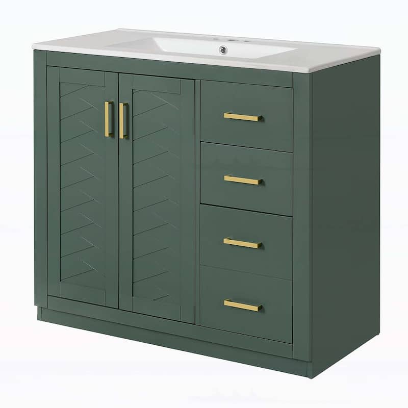 36'' Bathroom Vanity with Ceramic Sink Combo