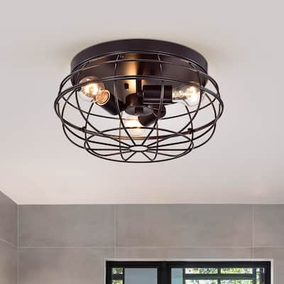 Sanah 3-Light Dome Metal Cage Flush Mount