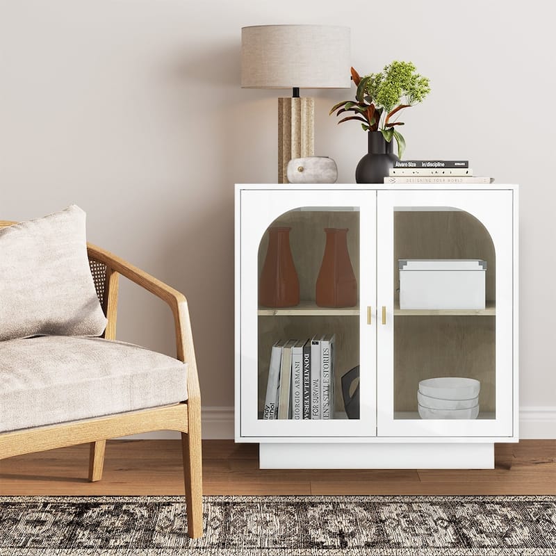 Accent Cabinet with Acrylic Doors with Adjustable Shelves - 31.10"Lx13.78"Wx31.5"H