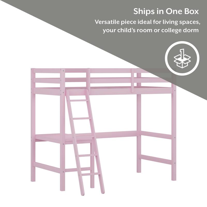 Hillsdale Caspian Wood Twin Loft Bed with Desk