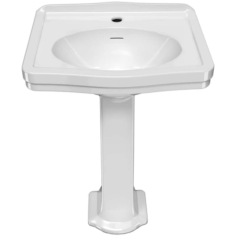 Whitehaus B-LO914-LO915-1H 22-7/8" Oval Vitreous China Pedestal