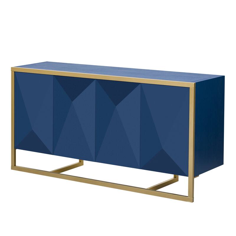 Sideboard Cabinet with 4 Doors, Kitchen Buffet Cabinet with Metal Legs, Storage Cabinet with Adjustable Shelves