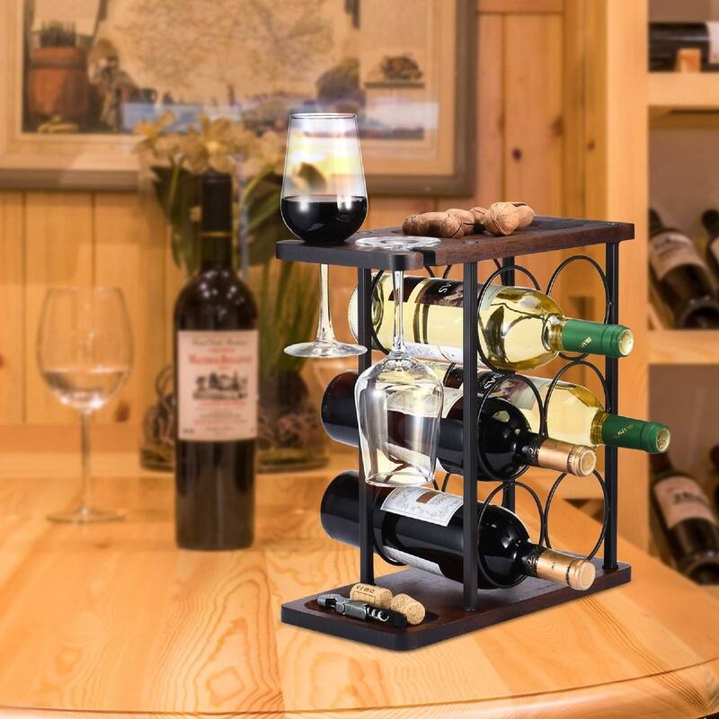 Wine Rack - 13.4"D x 6.2"W x 13.7"H