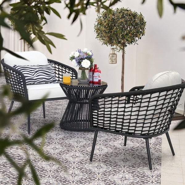 2 chairs and small table outdoor