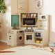 preview thumbnail 13 of 28, Gymax Corner Kitchen w/ Lights & Sounds Interactive Wooden Playset for