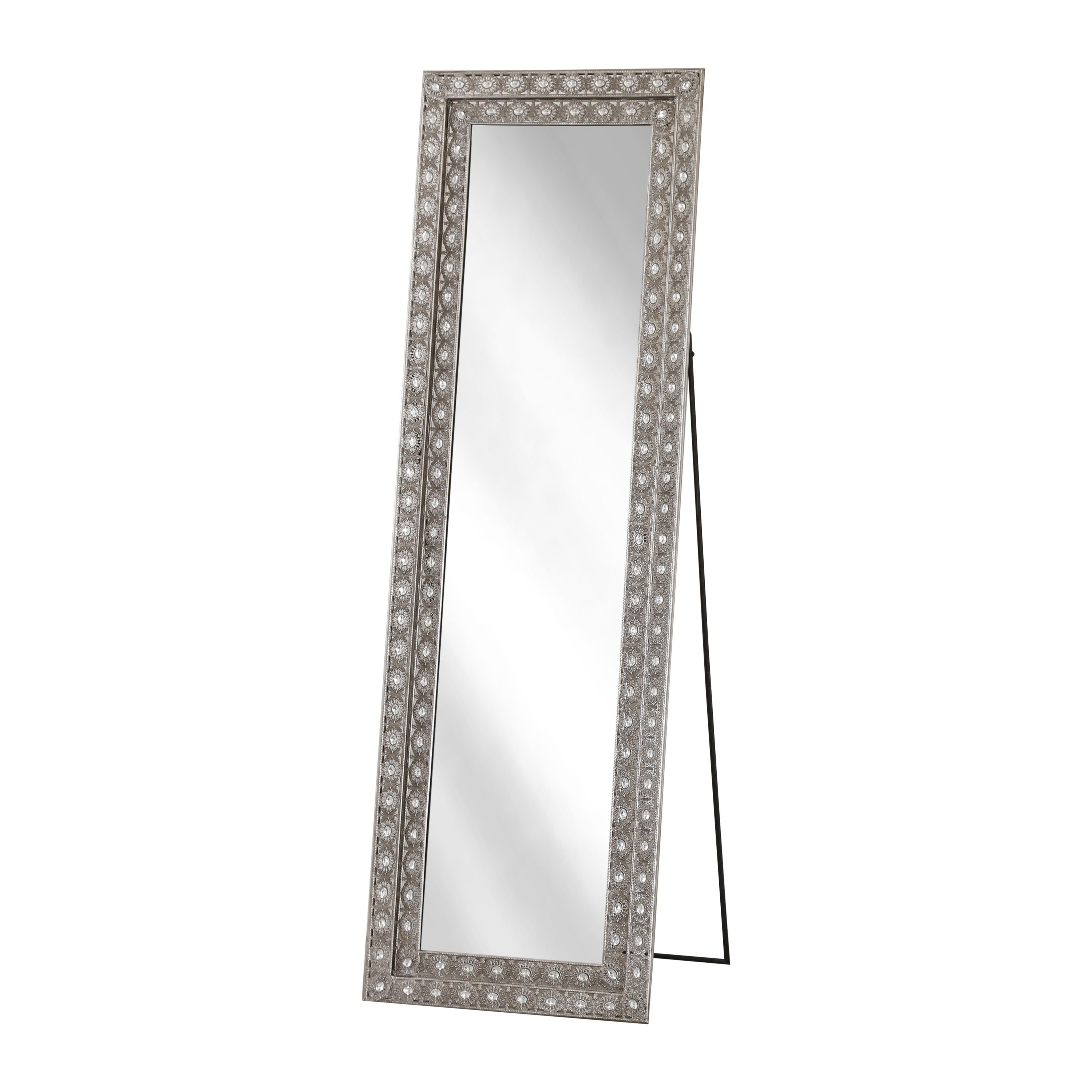 Abbyson Krista Floor Mirror - Silver