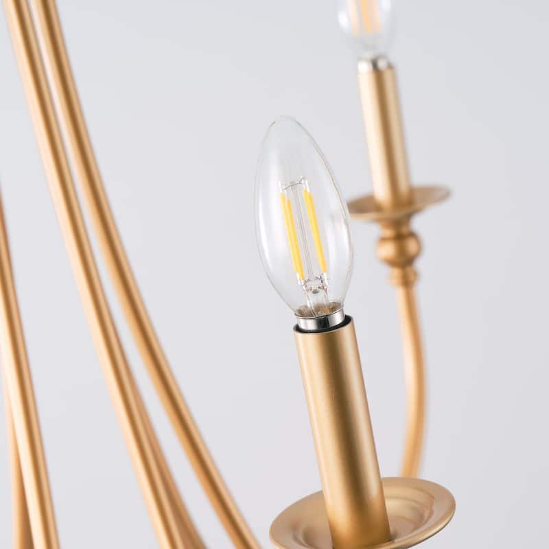 6-Light Farmhouse Antique Candlestick Dining Room Chandelier Fixture